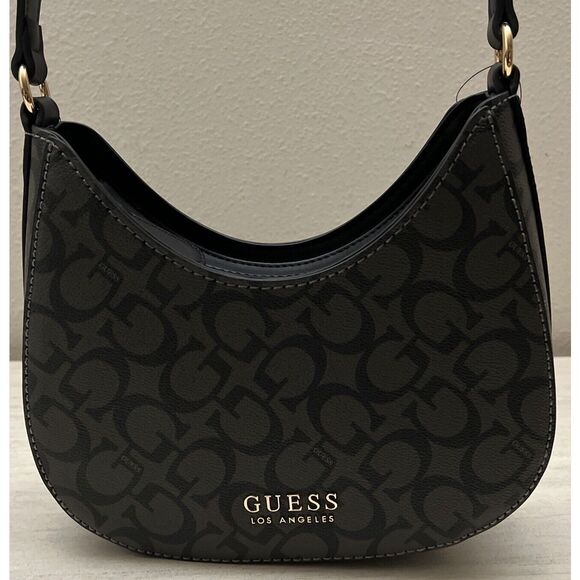 Guess JG917769 Black Coal Easley Mini Top Zip Crossbody/Shoulder Bag - Picture 11 of 12